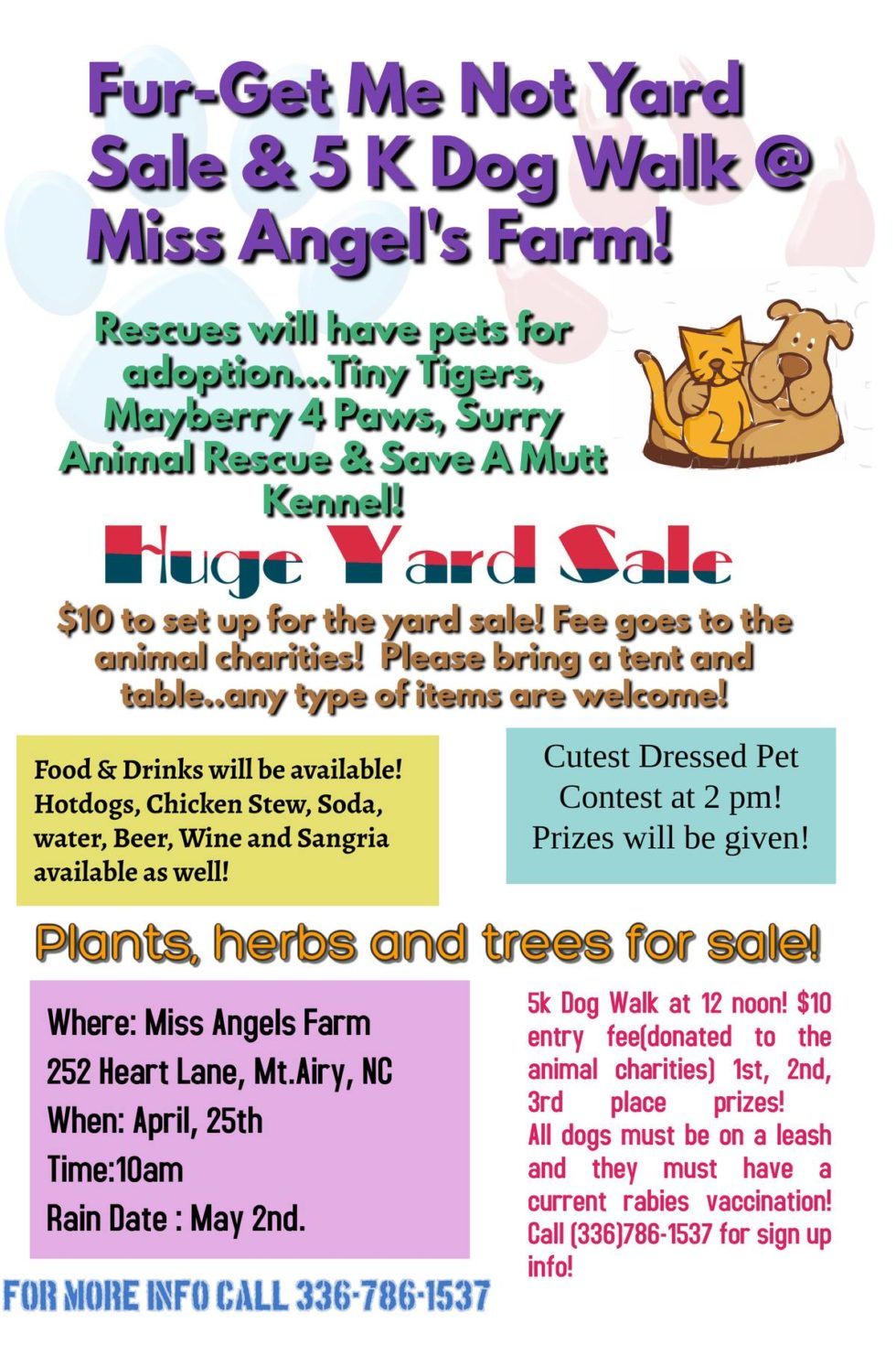 Purr-Fect Furget Me Not Yard Sale and 5K Dog Walk for Charity | Tiny ...